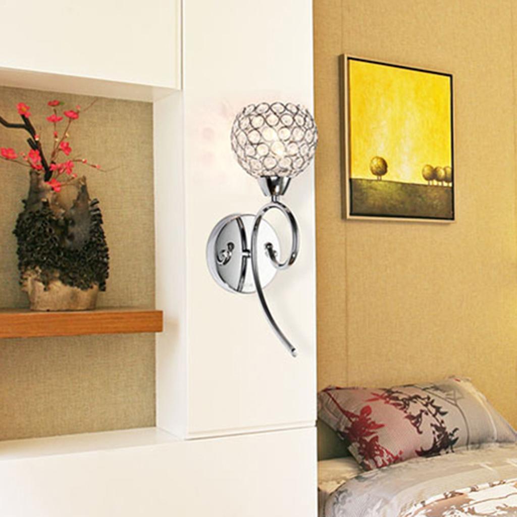 Stylish Crystal Glass Wall Light for Bedside Aisle E27 Lamp Sconce Decor