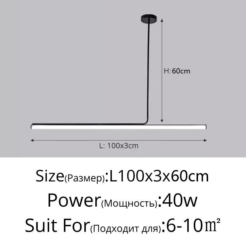 Dimming Minimalist Straight Dining Room Light, Kitchen Long Pendant Light