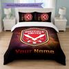 Sheffield United FC Individuelles Namens-Text Bettwäscheset 1 Bettbezug+2 Kissenbezüge Fußball-Logo Personalisierte Geschenkidee für besonderen Anlass Schlafzimmerdekoration