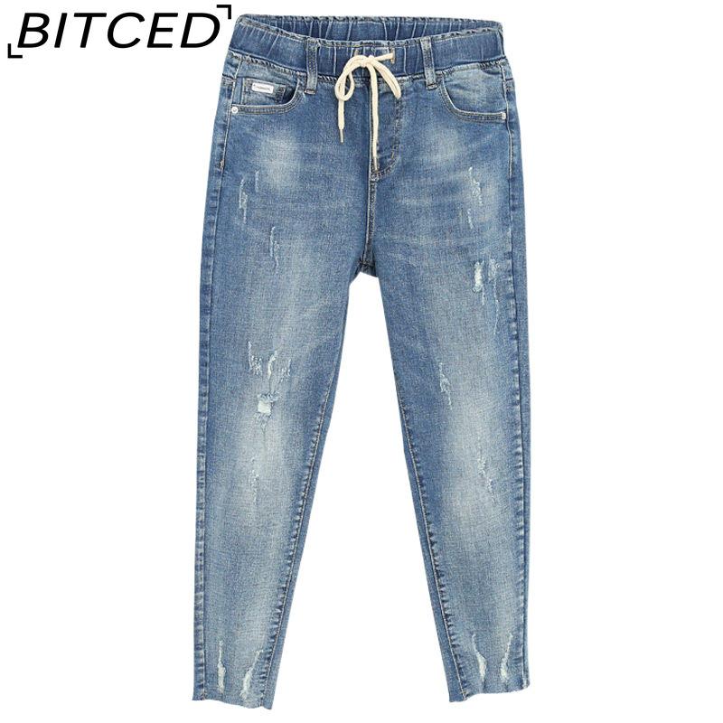 

BITCED Модные женские повседневные джинсы с высокой талией, джинсы-бойфренды, узкие джинсы, брюки XXXXXXL