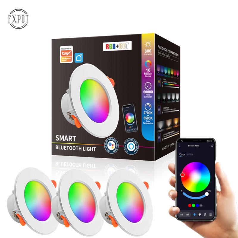 Tuya Bluetooth Smart RGBCW Downlight, Full Color Dimming, Alexa Voice/APP Control, 85-265V.