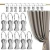 10/50x Gancio Metallico per Tende Anelli per Tende Clip per Asta Molletta per Doccia Fibbia Argentata Anello Appendioggetti Forniture per Decorazione Storage Casa