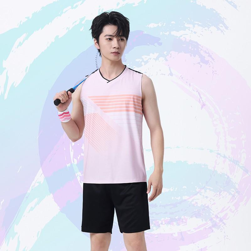 Unisex Sleeveless Badminton Sport Set Team Uniform With Number Printing Athletic Wear Men Women