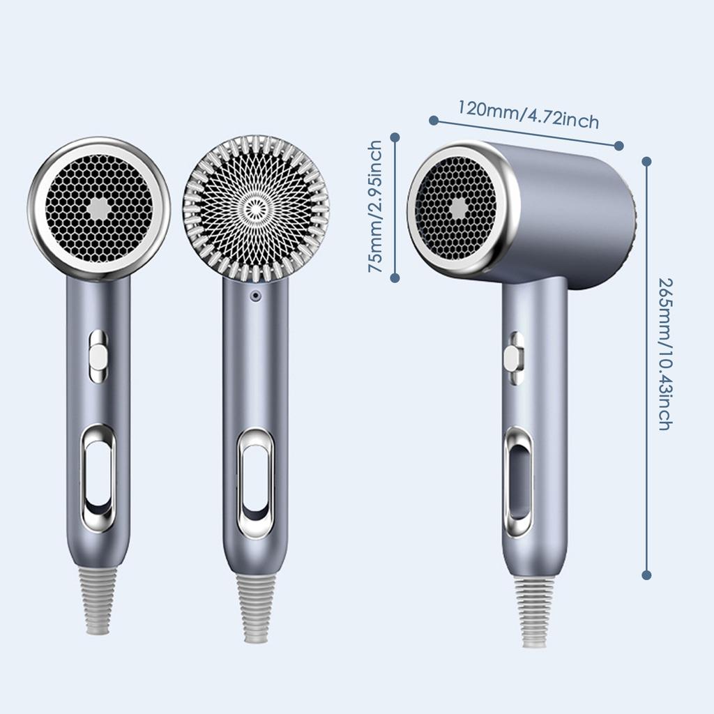 Negative Ion Hair Dryer 1600W Fast Drying Hair Care Blow Dryer Hairdryers 2 Speeds 3 Heat Settings