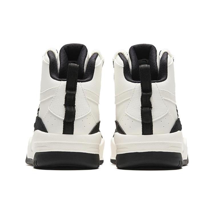 New Anta Wave Shoes Non slip Lightweight Mid Top Skateboard Shoes Women's Black White 922348088-2