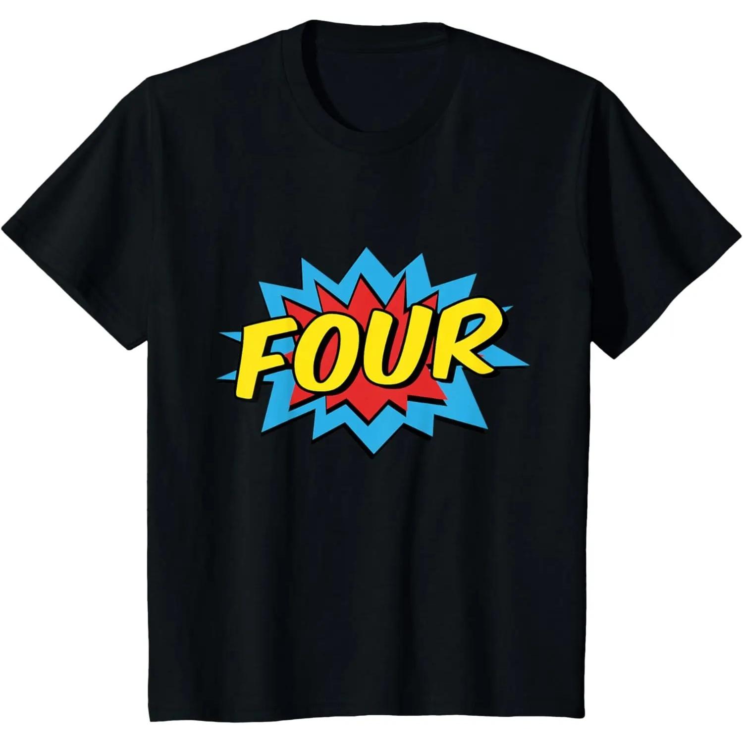 Kids Superhero T-Shirt FOUR Year Old T-Shirt S