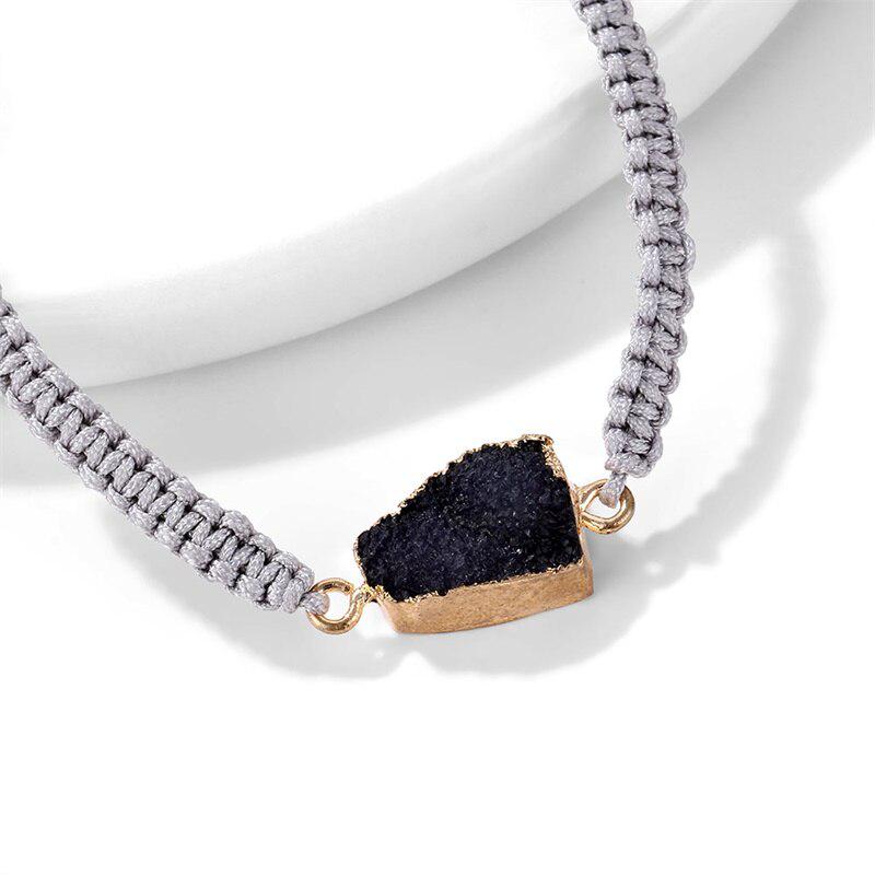 Charms Stone Bead Weave Rope Bracelets Women Girl Boho Handmade Party Gifts Jewelry