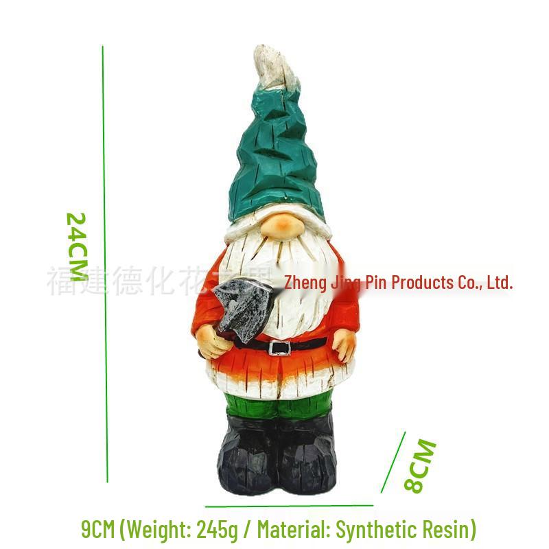 Antique Faceless Gnome and Rudolph Resin Garden Ornaments