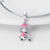S925 Silver DIY Handmade Motorcycle Girl Charm Jewelry Accessories for Women Girls Gift