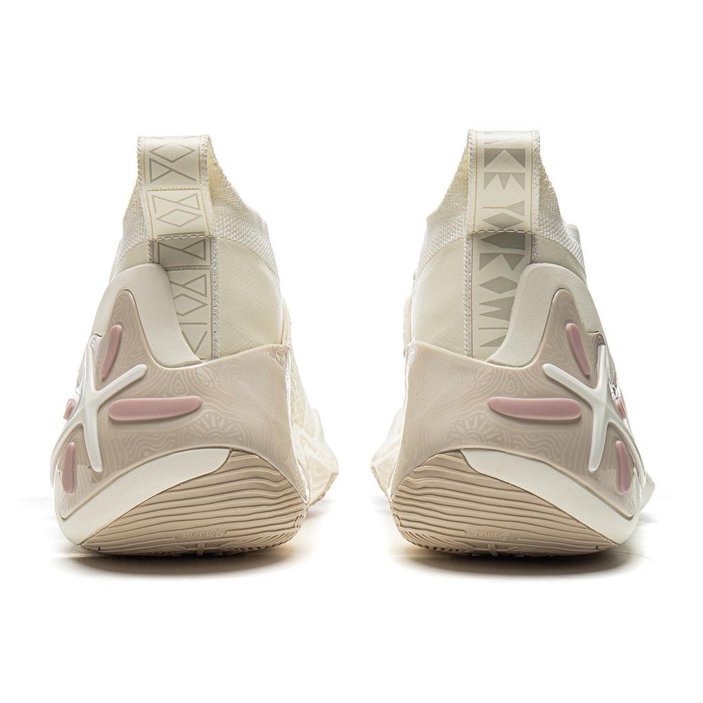 New LiNing Wow11 Cushioning, Slip Resistant, Abrasion Resistant, Lightweight, Rebound Mid Top Basketball Shoes Men's Ecru ABAU049-24