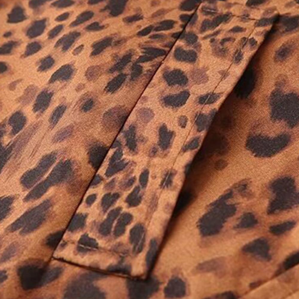 2024 Summer New Product Women's Fashion and Casual Versatile Long sleeved Animal Pattern Printed Long Windbreaker