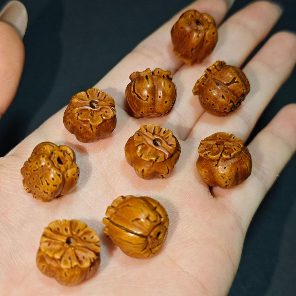 Olive and Peach Pit Carving Accessories: Handmade DIY Jewelry Beads & Cultural Play Crafts