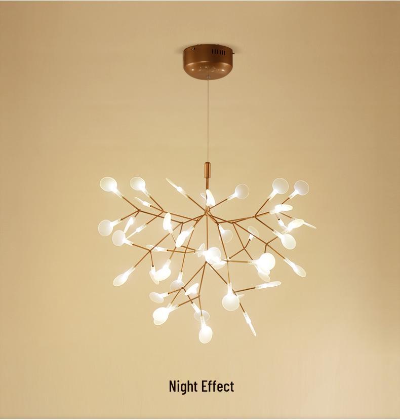 Nordic Minimalist Firefly Branch Chandelier for Restaurant, Hotel, and Villa