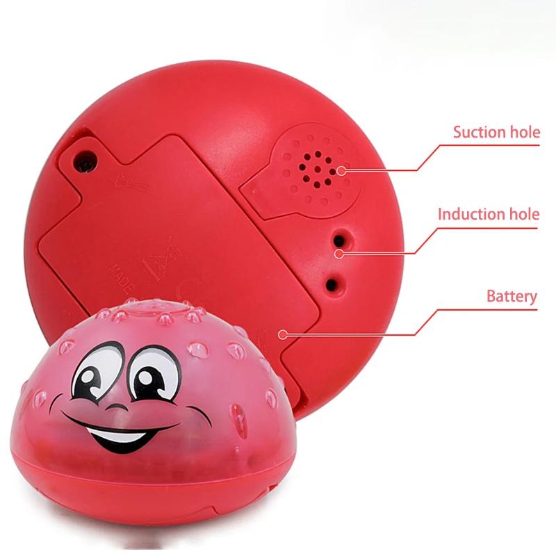 Baby Bath Toys Electric Inductive Water Spray Ball with Light Bathroom Bathtub Swimming Toys for Toddler Infant Children