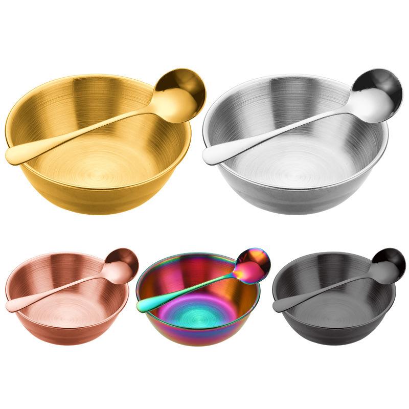 Stainless Steel Sauce Dish Spoon Set Stackable Food Safe Dipping Plate for Kitchen Dinner Party BBQ Sushi Tableware