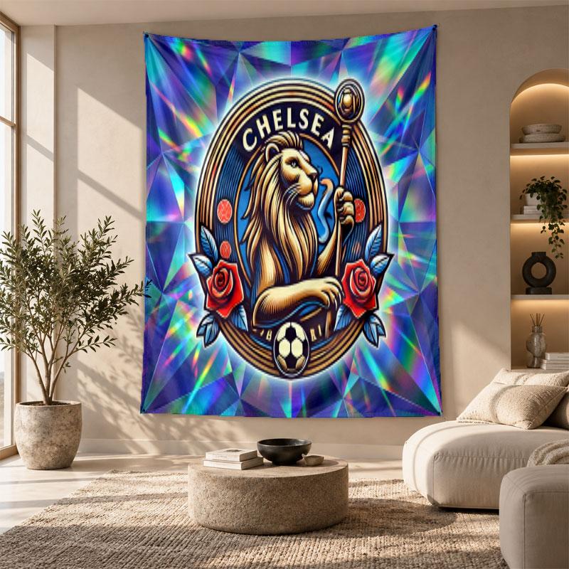 Decorative Tapestry,Chelsea FC Printed Wall Art, Lightweight Wall Hanging For Bedroom Background
