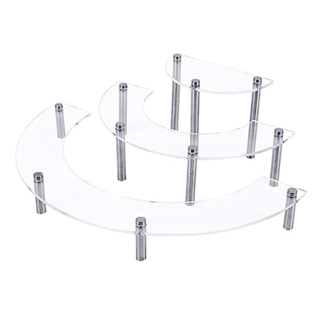 3 Tiers Acrylic Display Risers Storage Stand for Perfume Cupcake Figures and Desserts Home Decoration Organizer