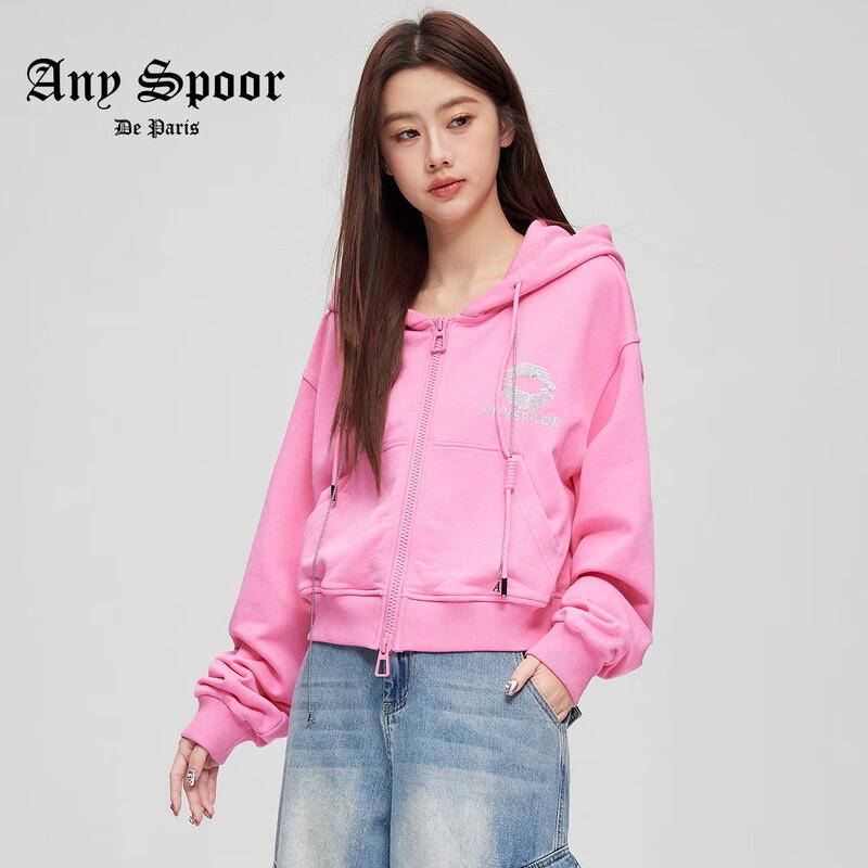 

ANY SPOOR Women s High-Waist Hooded Short Jacket L
