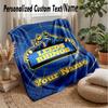 Leeds Rhinos Custom Flannel Throw Blanket Print Your Name Text Soft Warm Blanket Holiday Present