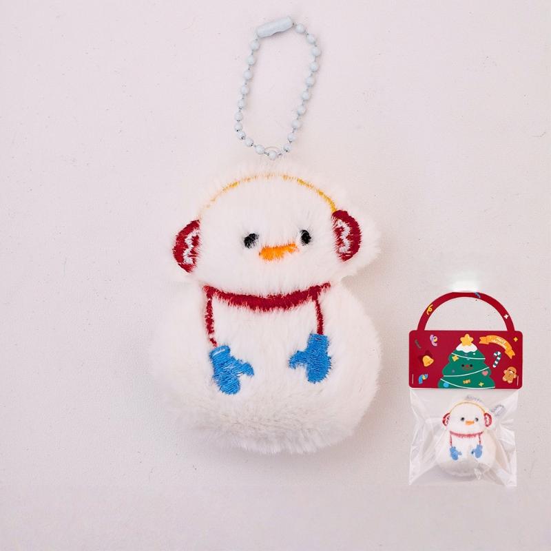 

Christmas Plush Ornament Cute Santa Claus Snowman Stars Keychain Portable Bag Pendant Backpack Hanging Decor Gift For Friends