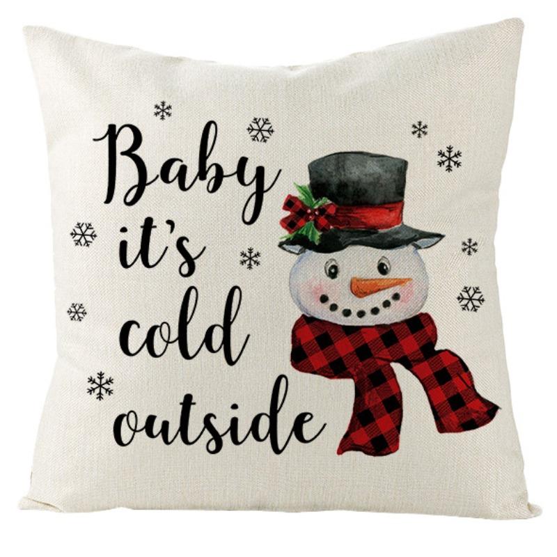 

Рождественская наволочка Рождественский набор масляной живописи Лен Домашняя наволочка 45*45cm