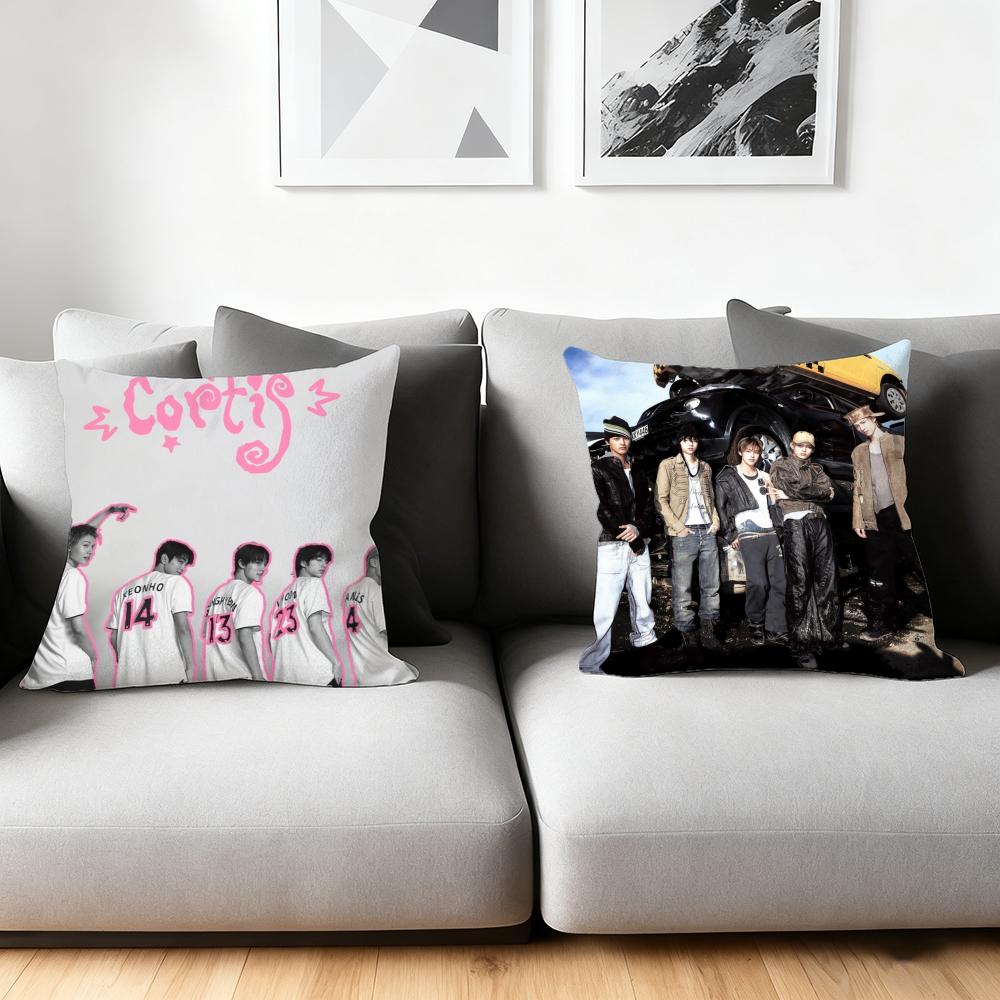 KPOP Cortis Boy Band Cushion Cover Silky Short Plush Home Sofa Cushion Cover - Invisible Zipper Home Decoration