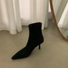 Fashion Pointed Toe Women Sock Short Boots Fashion Side Zippers Slim Ankle Booties Thin High Heel Autumn Winter Ladies Shoes