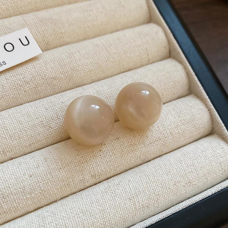 Dopamine Geometry Element Ring Earrings Women's Round Face Explosion Premium Sense Earrings Niche Design Stud Earrings Sweet Earrings