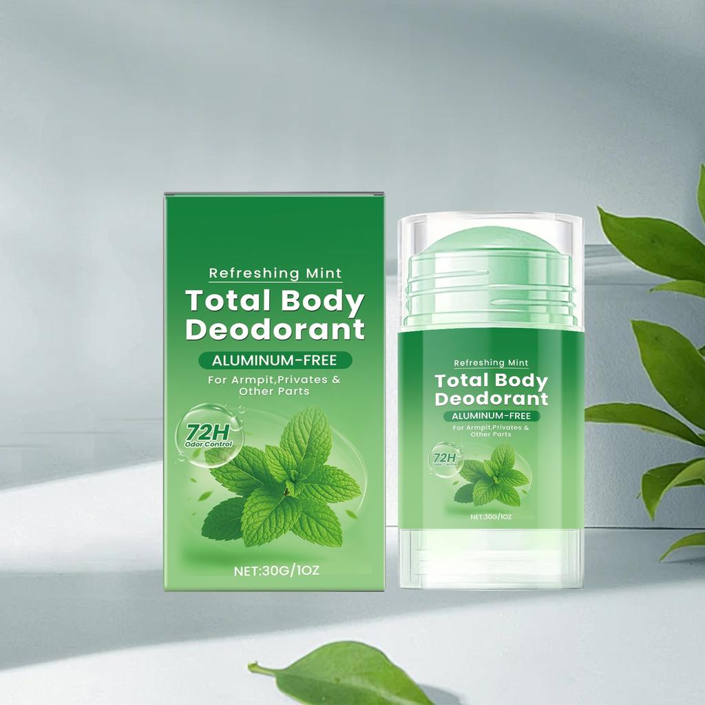 Erfrischendes Ganzkörper-Deodorant mit Minze, fester Balsam, Lockstoff, Anziehungsbalsam, tragbar, kompakt, jederzeit nachfüllbar, perfektes Geschenk für Frauen und Männer, 30 g