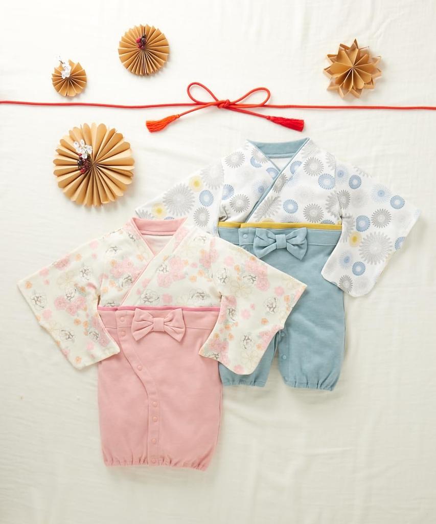 Nissen Baby All Clothes for Boys and Size 70 Romper/Coverall, Hakama-Style Coverall/Two-Way (Baby Clothes/Children's Girls), Sax,