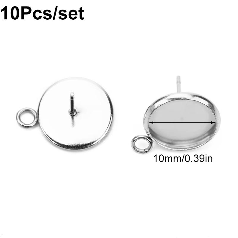 10 pièces/ensemble Base de montage Boucles d'oreilles Simplicité DIY Multicolore Monture de boucles d'oreilles Hypoallergénique Ensemble de base pour boucles d'oreilles DIY