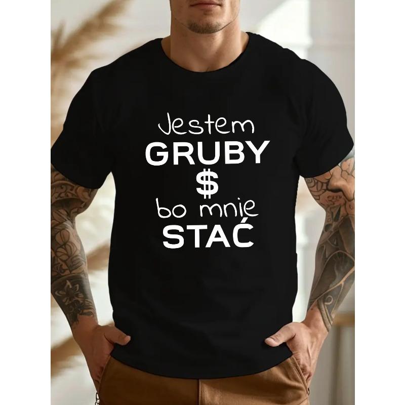 

European sizes Fun Polish Crinkle Men s Geometric-pattern T-Shirt Casual Regular Fit 4XL чорний