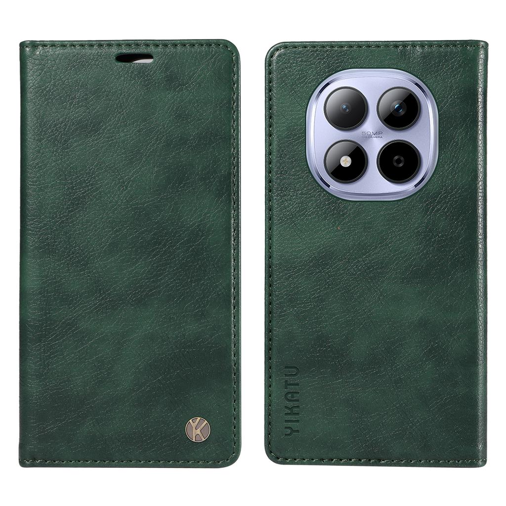 For Xiaomi Redmi Note 15 Pro 5G (Global) Wallet Case YIKATU YK-006 Magnetic Closure Leather Phone Cover Litchi Texture