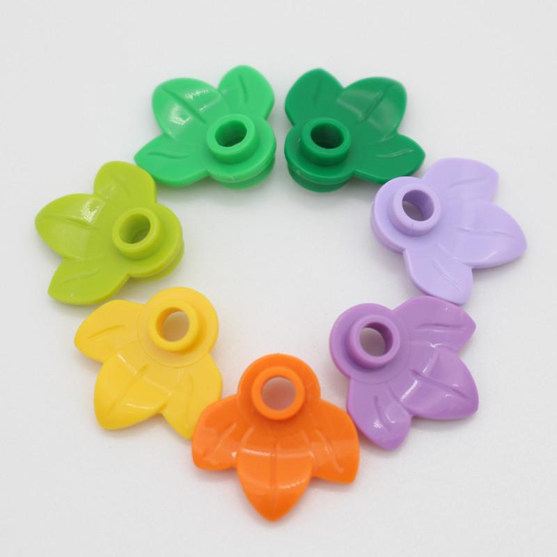 100pcs MOC 32607 Plant Plate Round 1x1 Leaves Pumpkin Tree DIY Enlighten Building Bricks Compatible Children Diy Bricks Toy