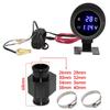 2 in 1 Round LED Water Temp Gauge & Voltmeter with 10mm 1/8 NPT Sensor 26mm-40mm Pipe for 12V/24V Car Truck Motorcycle