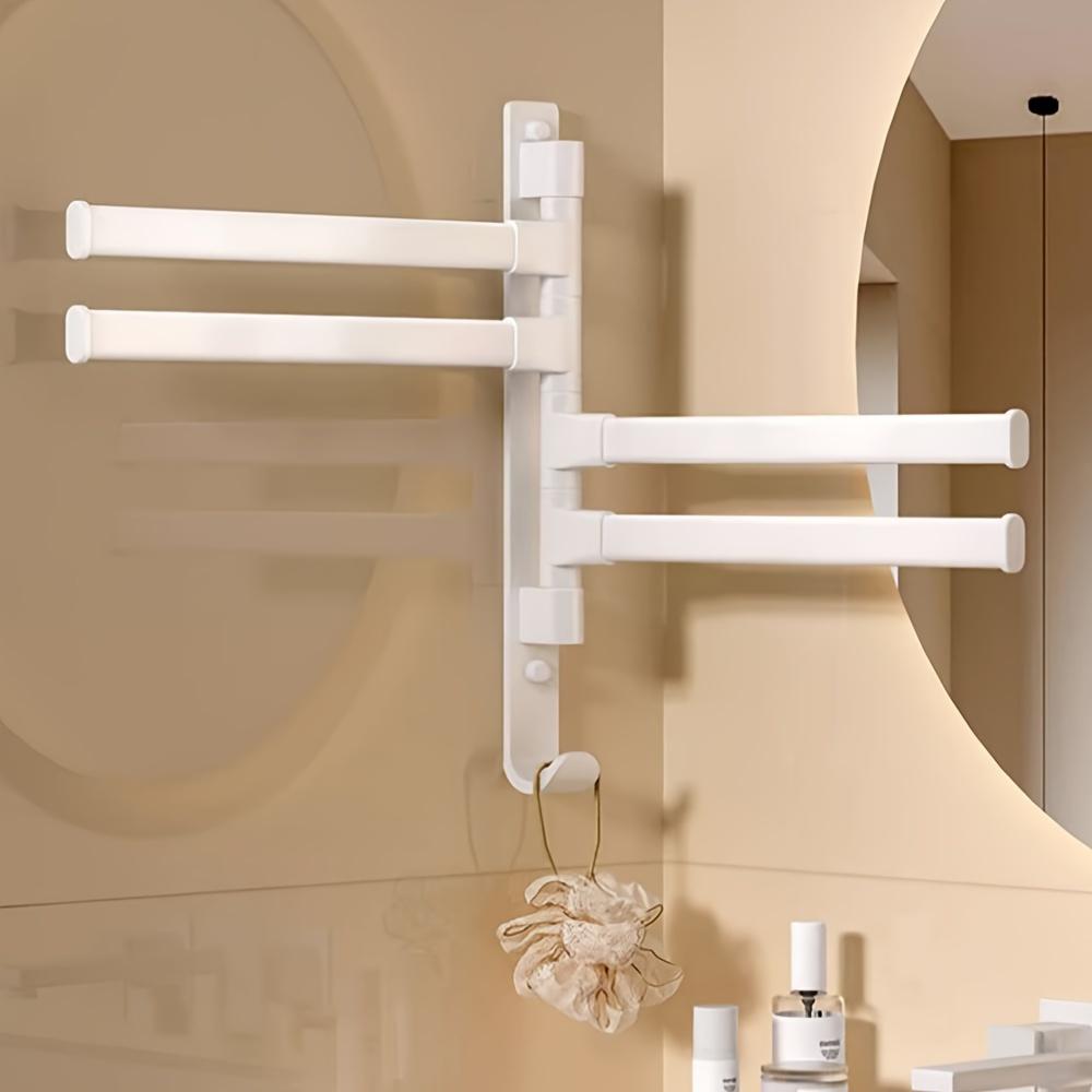 

1pc Aluminum Rotating Towel Rack, Space-Saving Corner Wall-Mounted Towel Holder, Smooth Swivel Metal Bar, Multiple Styles Available for Bathroom Decor 1 pole