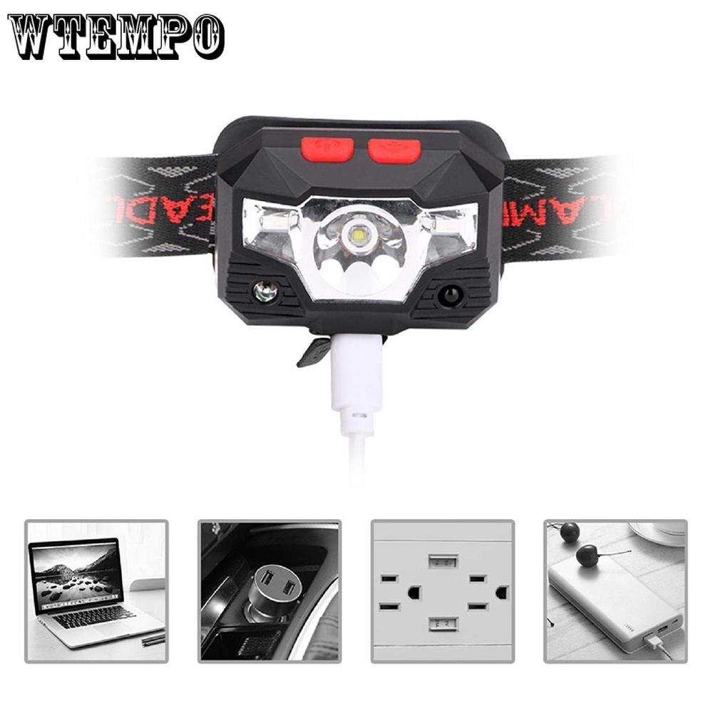 Led Induction Headlight Strong Light Rechargeable Headwear Night Running Fishing Mini Cob Small Head Lamp