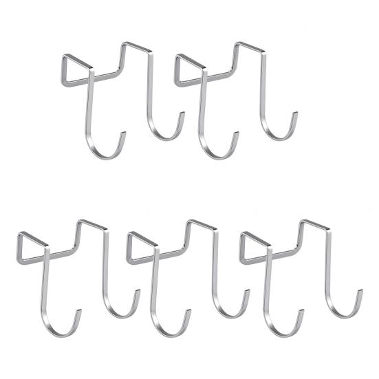 2/5Pcs Clothes Towel Hangers Over-Cabinet Hooks Strong Load-bearing Simple Installation Closet Wardrobe Door Hanging Hooks