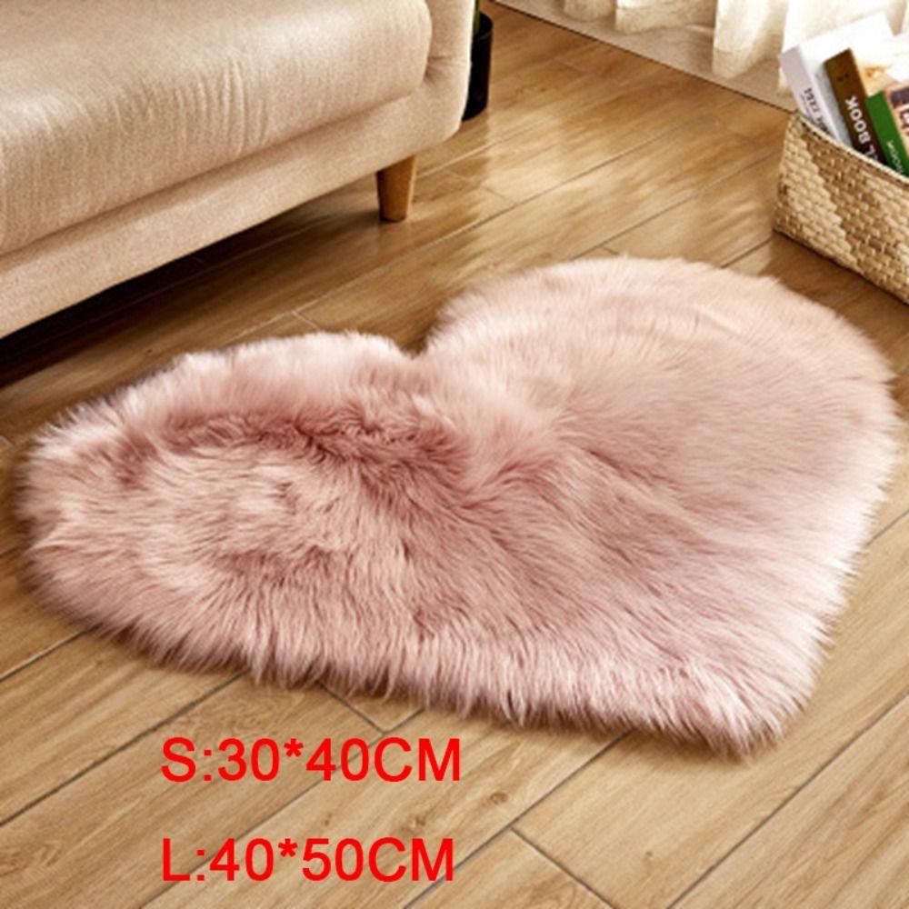 Shaggy Heart Shaped Rug Fluffy Floor Mat Cushion Plush Carpets  Home Decor