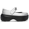 Crocs Fashionable Comfortable Simple Thick Sole Mary Jane Shoes Women Shoes Silver 210437-040