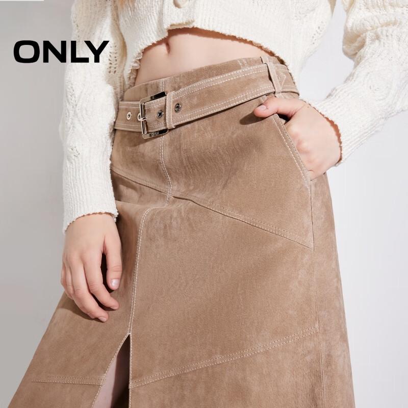 ONLY Women's Vintage Slit Faux Leather Midi Skirt