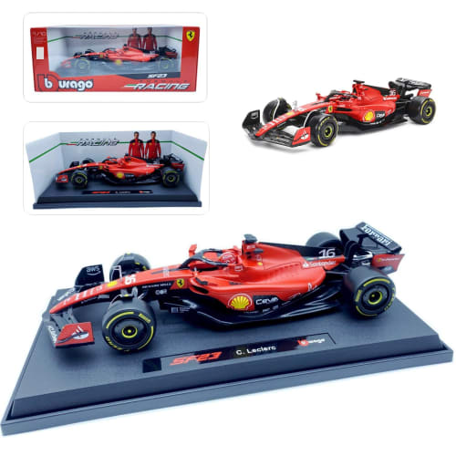 HTLNUZD Bburago 2023 1:18 SF23#16 Alloy Racing Car for Ferrari 1/18 F1 SF23#16 Leclerc Diecast Model Car Display Ornament Collection Gift