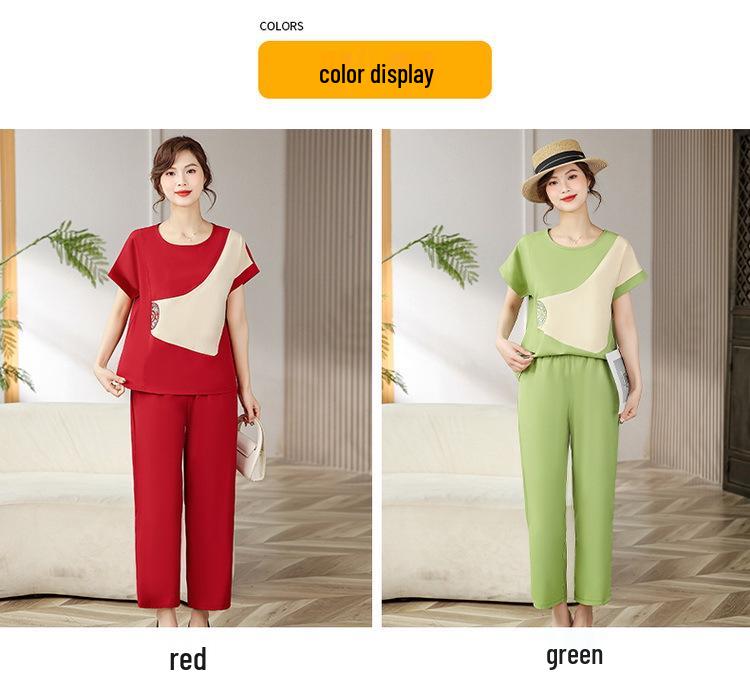 Mom's 2025 Summer Fashion: Trendy Two-Piece Suit for Middle-Aged & Elderly Women
