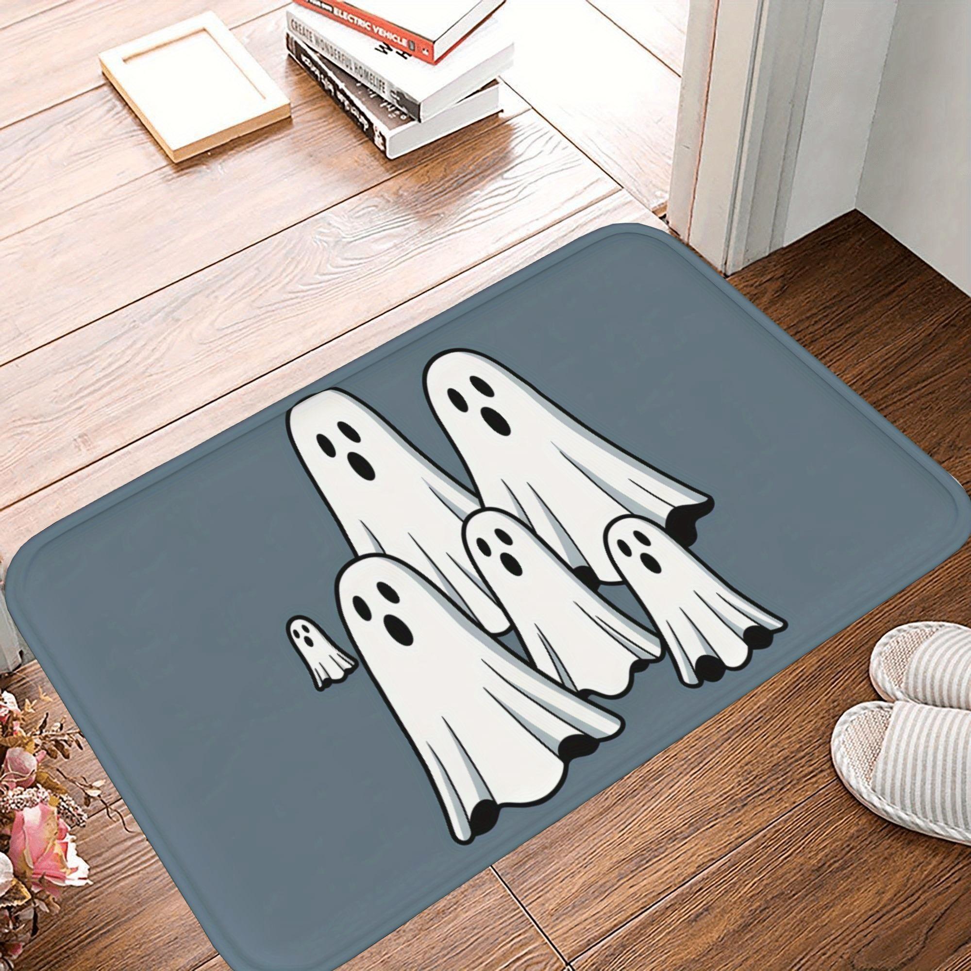 

1PC Halloween Ghosts Kitchen Rug Non-Slip Door Mat Pop design Bathroom Rug Bath Mat Carpet for Home Sink Laundry Decor 40cm x 60cm