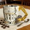 Kubek do kawy Demolka 3D Koparka Kubek do kawy z uchwytem w kształcie ramienia robota Artystyczny kubek z pękniętą teksturą Unikalny prezent dla inżynierów Budowniczych Fajny wystrój biurka
