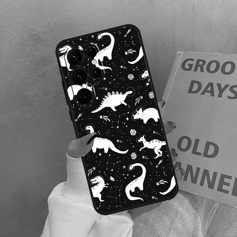 

Dino King Floral Dinosaur Case For Samsung Galaxy S24 FE S21 FE S20 S22 S23 S25 Ultra S9 S10 Plus S25 FE Cover Coque Galaxy S22 Plus