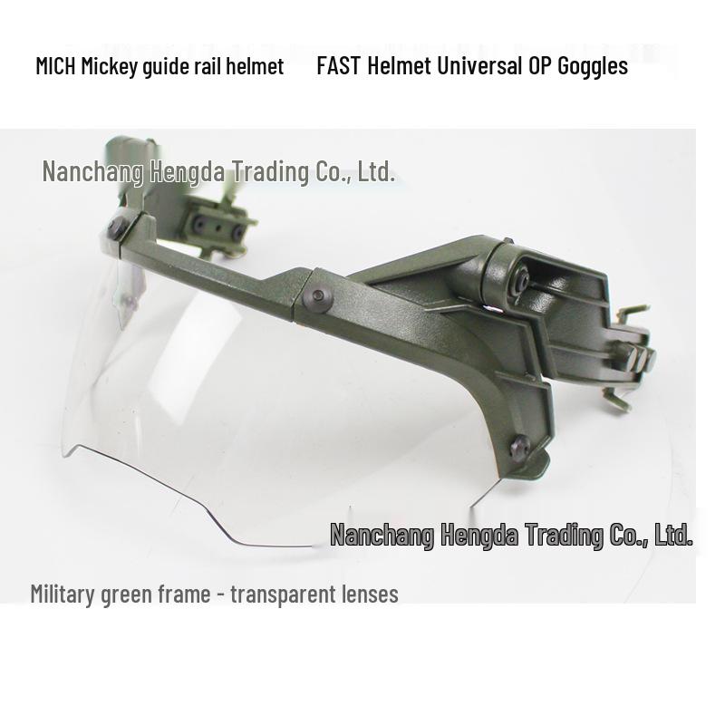 Adjustable FAST Tactical Helmet with Explosion-Proof Goggles - Compatible with MICH and Myopia Glasses for Cross-Border Ops and Riot Control.