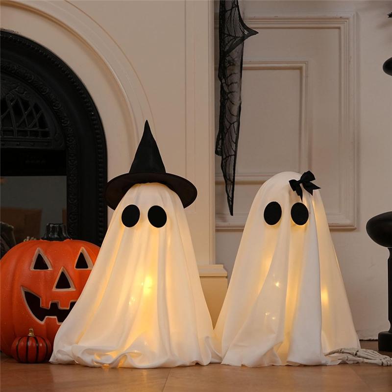 AAAF Light Up For Halloween Ghost Decorations, DIY Spooky Ghosts Crafts, Scary For Halloween Decor Indoor Home, Set Of 2