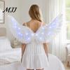 Christmas Angel Costume Accessories LED Light Up Wings Feather for Kids, Dark Guardian Glowing Fairy Wings, Halloween Cosplay Party Performance Props