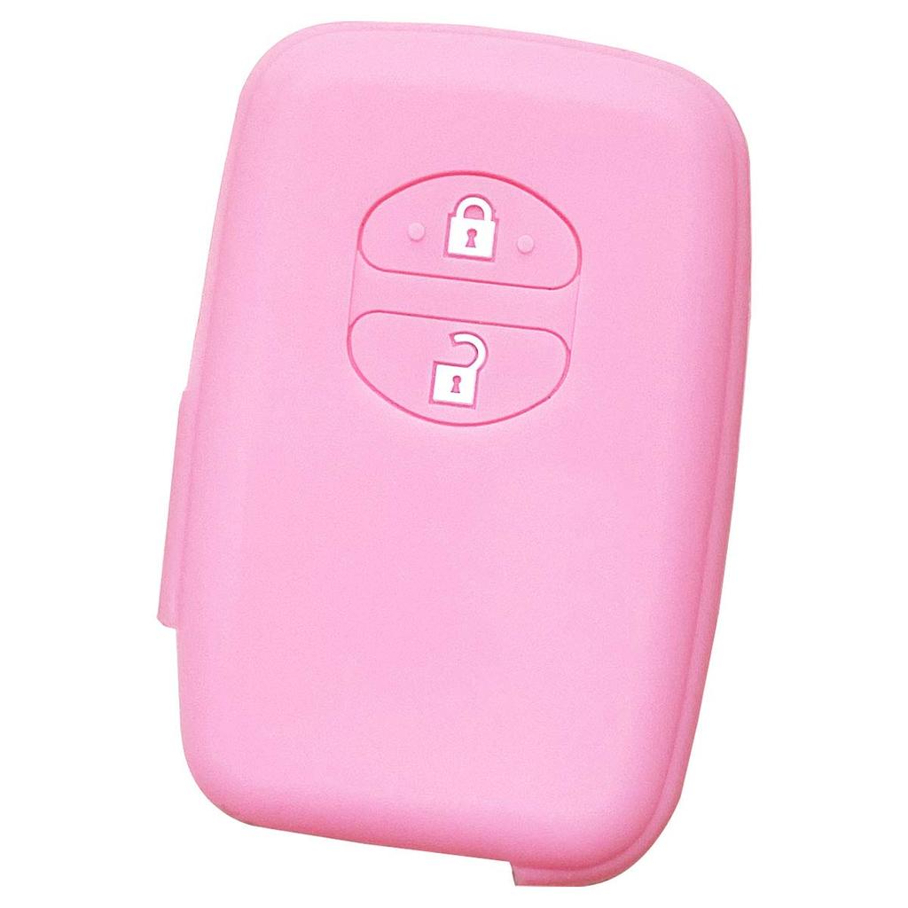 [IKT] Silicone Cover for Toyota Car Smart Key 2 Buttons Light Pink/Prius (30 Series)